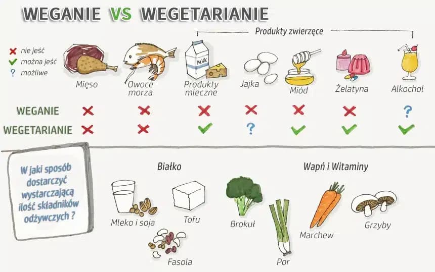 Wegetarianin vs weganin: 5 kluczowych różnic w diecie